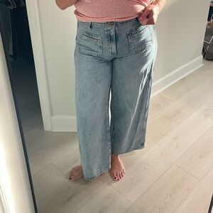 Old Navy straight wide Women's Light Blue Wide-Leg Jeans size 12 B13